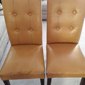 4 vinyl high back chairs